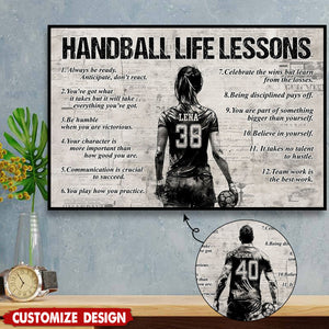 Personalized Handball Life Lessons Poster-Gift For Handball Lovers