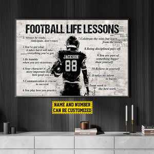 Personalized Football Life Lessons Poster-Gift For American Football Lovers