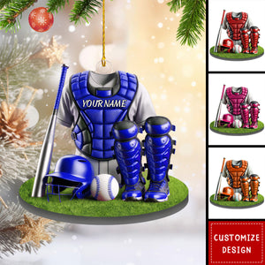 Personalized Baseball Catcher Christmas Ornament Gift For Baseball Lover-2024 New Release