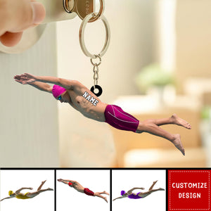 Personalized Swimming Keychain-Gift For Swimmer