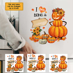 Fall Grandma Pumpkin Personalized Decal/Sticker - Gift For Grandma