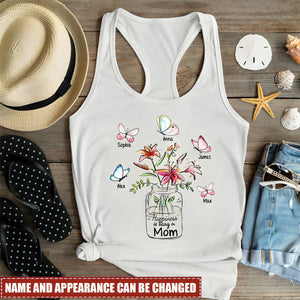 Happiness Is Being A Grandma Mom Vase of Flower Personalized Tank Top