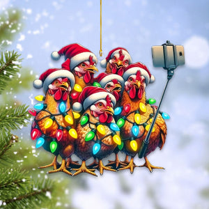 Funny Chicken Christmas Tree Ornaments-Gift for Chicken Lover-2024 New Release