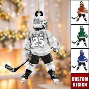 Personalized Kid Hockey Player Christmas Ornament Gift For Hockey Lover-2024 New Release