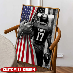 Personalized American Football Boy Poster - Gift For American Football Lovers