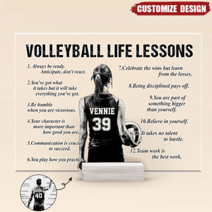 Personalized Volleyball Life Lessons Plaque - Gift For Volleyball Lover