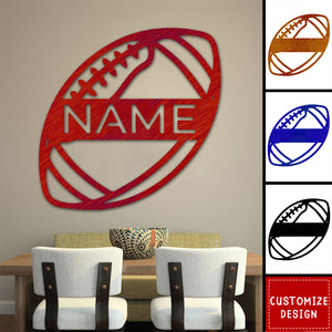 Personalized American Football Metal Wall Art - Gift For American Football Players