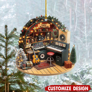 Personalized Music Studio Christmas Ornament Gift For Music Lover-2024 New Release