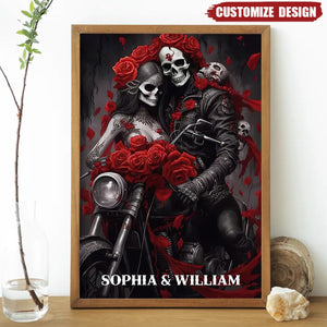 Personalized Couple Skull Poster - Gift For Couple