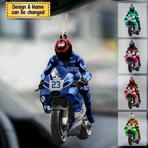 Custom Personalized Motorcycle Acrylic Car Ornament, Gift For Motorcycle Lovers