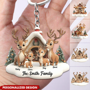 Personalized Reindeer Family Keychain-2024 New Release