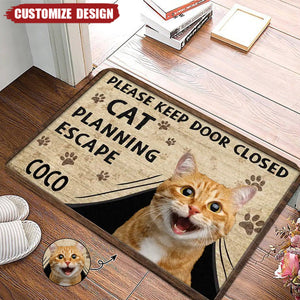 Cats Planning Escape-Personalized Photo Doormat-Gift For Cat Lovers