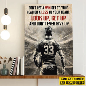 Personalized Motivational Rugby Boy Canvas Poster - Gift For Rugby Lovers