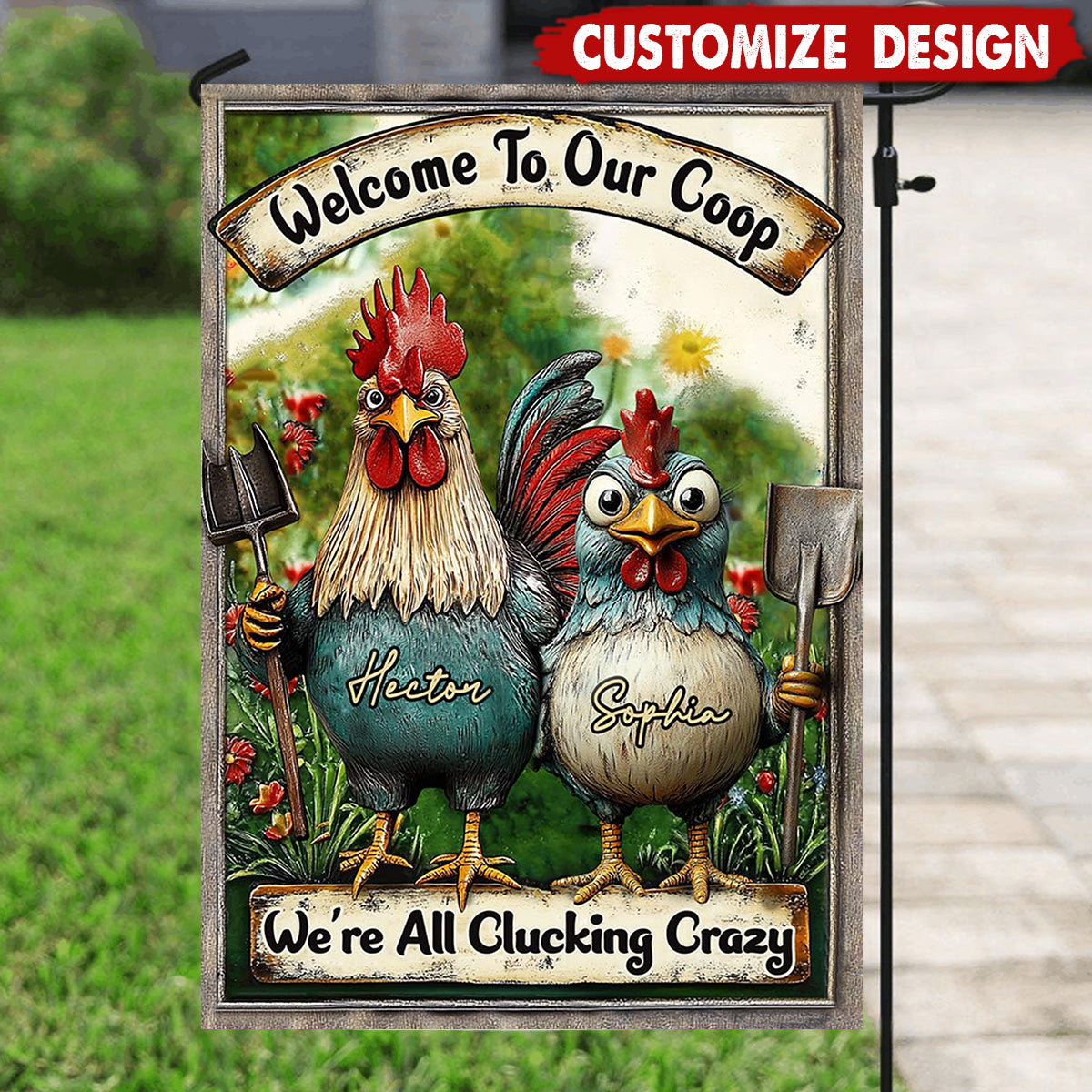 Welcome To Our Coop - Personalized Farmer Flag