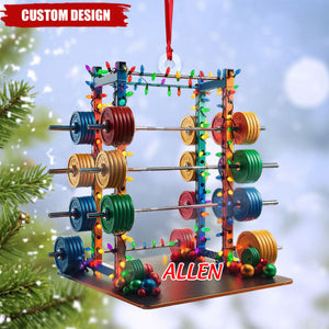 2024 New Release - Personalized Barbell Fitness Christmas Ornament， Gift For Gym Lover