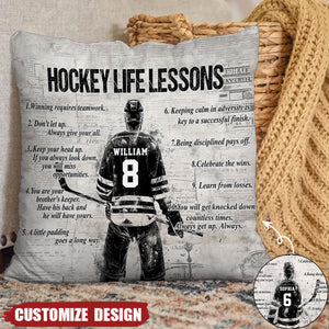 Personalized Volleyball Life Lessons Pillow-Gift For Volleyball Football Lovers