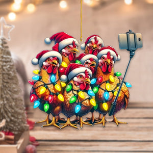 Funny Chicken Christmas Tree Ornaments-Gift for Chicken Lover-2024 New Release