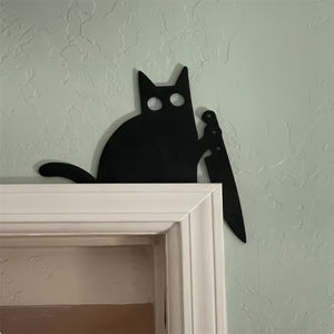 Metal Adorable Cat Door Topper - Gift For Cat Lover