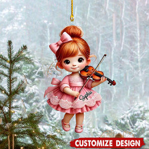 Personalized Girl Violin Christmas Ornament Gift For Violin Lovers-2024 New Release