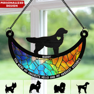 Dogs On The Moon - Personalized Window Hanging Suncatcher Ornament