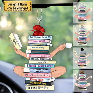 Gift For Book Lovers, Personalized Reading Girl Christmas/Car Ornament