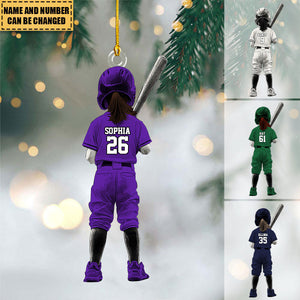 Personalized Girl Softball Ornament - Gift For Softball Lovers - 2024 New Release