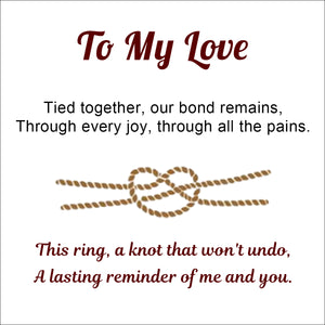 Link Forever - Personalized Heart Knot Ring, Gift for Couple, Mother, Daughter