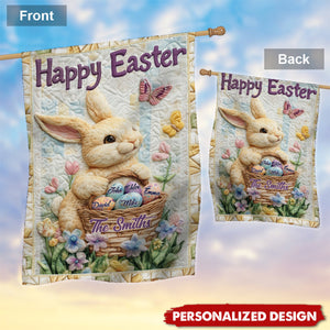 Happy Easter-Personalized Family House Flag