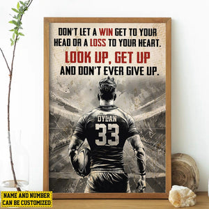 Personalized Motivational Rugby Boy Canvas Poster - Gift For Rugby Lovers