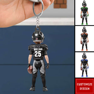 Personalized Kid American Football Keychain -Gifts For American Football Lovers