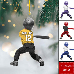 Personalized BaseBall Acrylic Christmas Ornament -  BaseBall Ornament Gift For Kid