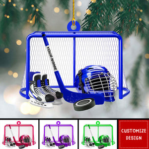 Personalized Ice Hockey Ornament, Gifts For Hockey Players - 2024 New Release