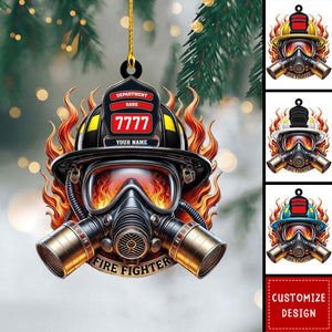 Personalized Firefighter Helmet Christmas Ornament - Gift For Firefighter Lovers - 2024 New Release