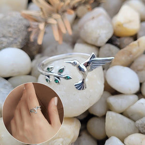 Hummingbird Adjustable Ring - Gift For Bird Lovers