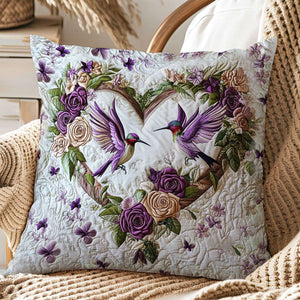 Petal Heart Hummingbird Pillow - Gift For Bird Lovers