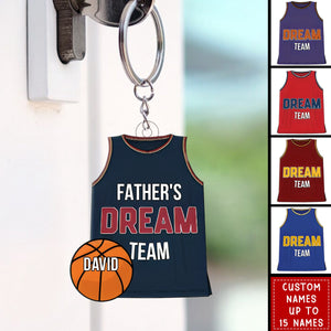 Daddy's Dream Team Basketball - Personalized Acrylic Keychain