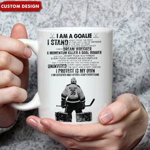 Personalized Hockey Goalie Player Mug - Gift For Hockey Lovers