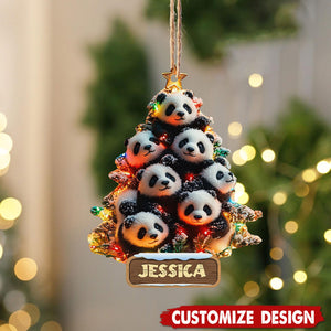 2024 New Release-Personalized Panda Christmas Ornament-Gift for Panda Lover