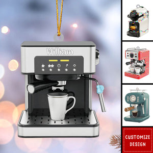 Personalized Coffee Machine Christmas Ornament Gift For Coffee Lovers - 2024 New Release