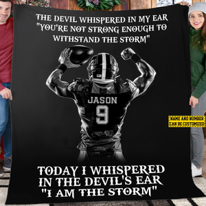 I Am The Storm - Personalized Football Boys Blanket - Gift For Football Lovers