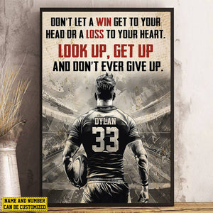 Personalized Motivational Rugby Boy Canvas Poster - Gift For Rugby Lovers