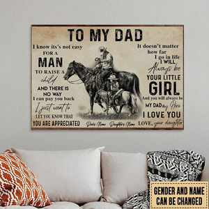 Horse Custom Poster You Will Always Be My Dad My Hero Father's Day Personalized Gift