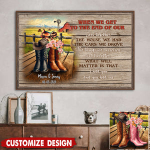 Cowboy Boots On Western - Personalized Cowboy Couple Poster