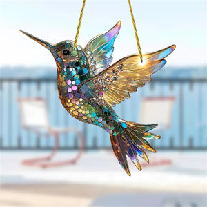 Hummingbird Suncatcher Colorful Window Hanging - Gift For Bird Lovers