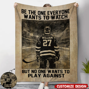 Personalized Hockey Motivation Blanket, Gift For Hockey Lovers,Players