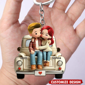 Personalized Couple On Truck Keychain-Gift For Couple