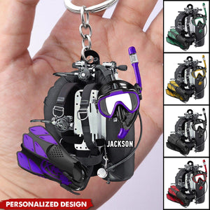 Personalized Scuba Diving Keychain-Gift For Scuba Diver - 2024 New Release