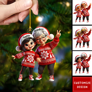 Happy Christmas Grandma Grandkids Personalized Acrylic Ornament