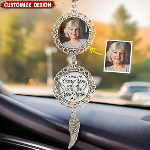 Personalized Photo Your Love Lights My Way Until We Meet Again Metal Car Ornament