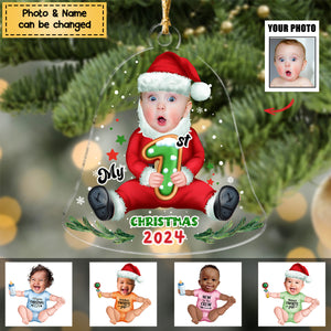 2024 New Release - Personalized Custom Acrylic Ornament from Photo - Baby Onesie - My First Christmas